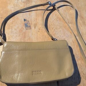 Vintage Hobo International Tan Leather Crossbody Organizer Wallet Bag